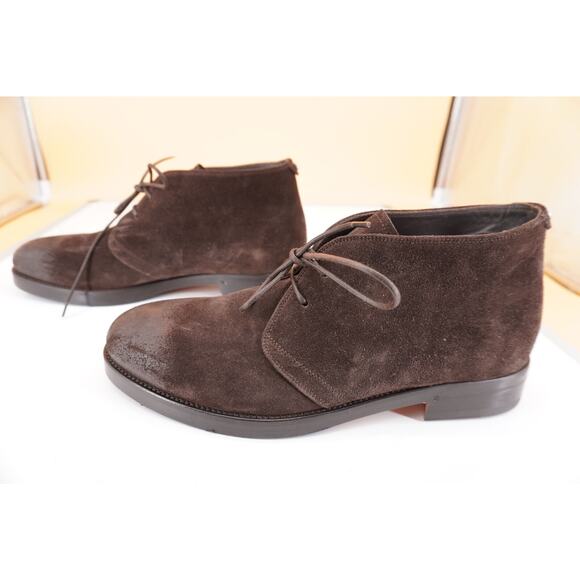Canali Dark Brown Suede Chukka Hiking Boots Size 9 New Lace Up $645 Ankle